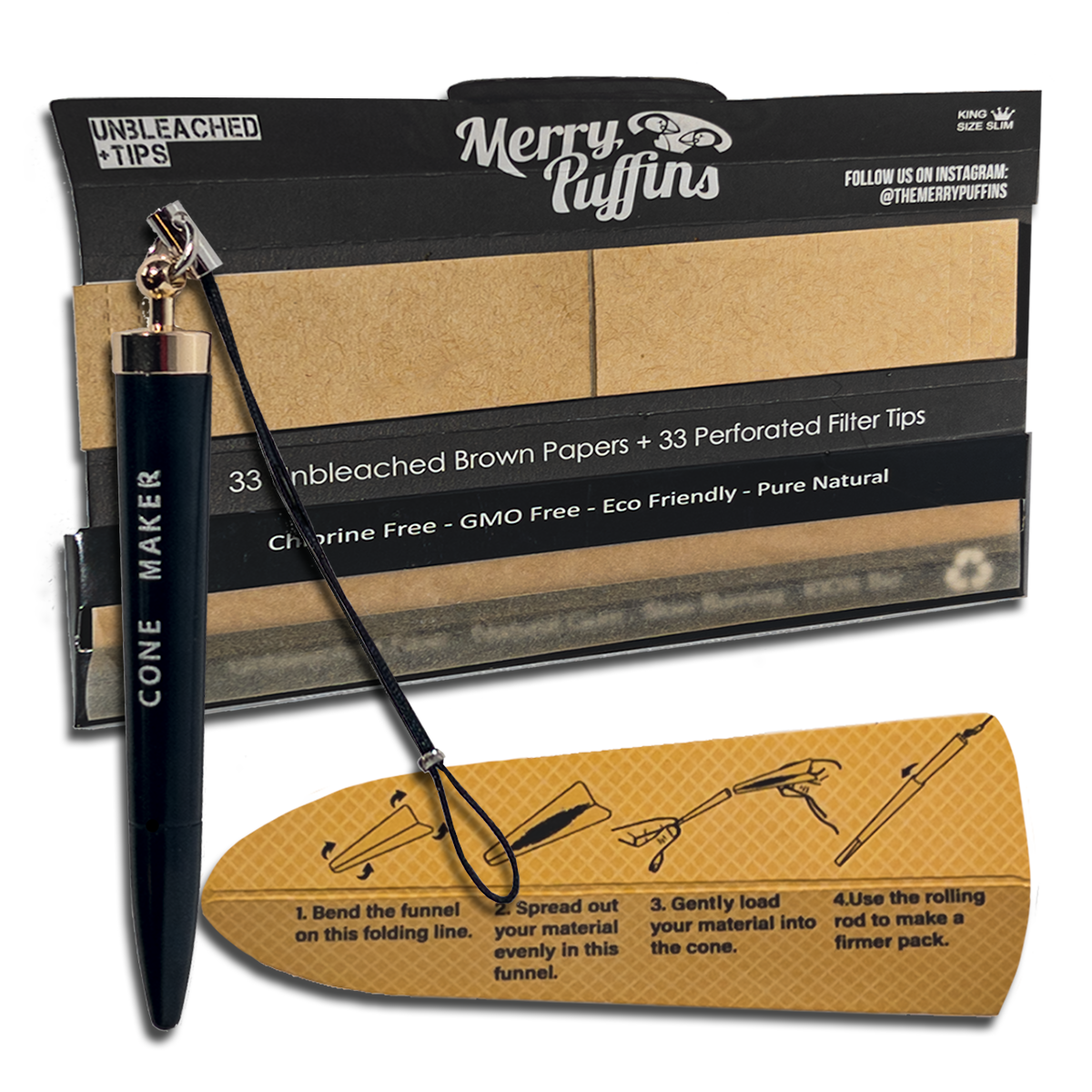 DIY Cone Maker Kit - with 33 Sheets of Unbleached Natural Rolling Paper and Loading Funnel - Save Money by Making Your Own Pre-Rolls