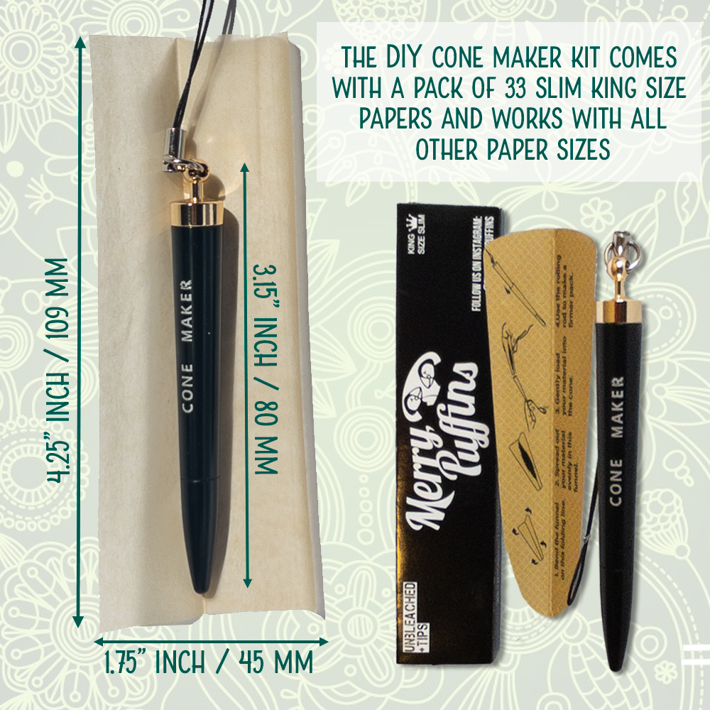 DIY Cone Maker Kit - with 33 Sheets of Unbleached Natural Rolling Paper and Loading Funnel - Save Money by Making Your Own Pre-Rolls